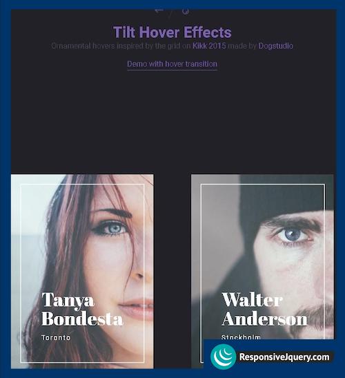 Awesome Tilt Hover Effects