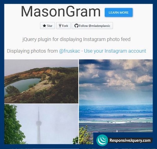 MasonGram: jQuery Instagram feed Plugin
