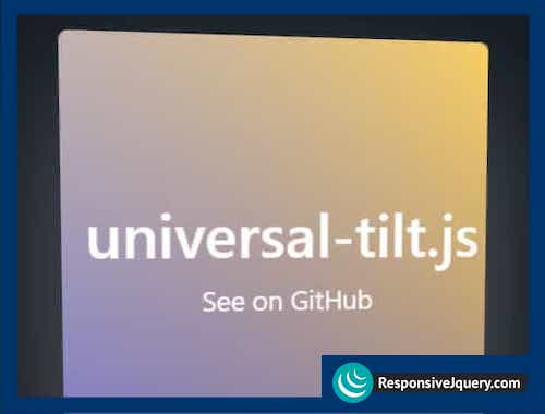 jQuery Parallax Tilt effect: Universal-tilt.js