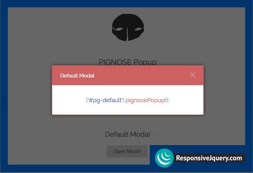 PIGNOSE Popup : jQuery flat design Modal Plugin